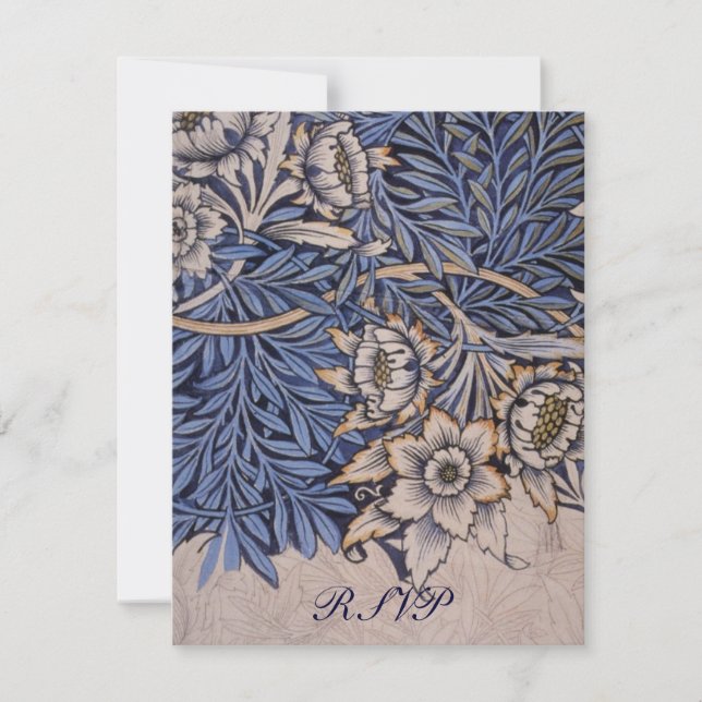 William Morris Blommönster Bröllop svarskort OSA Kort (Framsida)