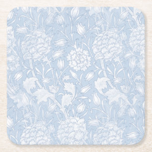 William Morris-Blommönster i Blue Underlägg Papper Kvadrat
