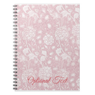 William Morris-Blommönster i Rosa Notebook Anteckningsbok