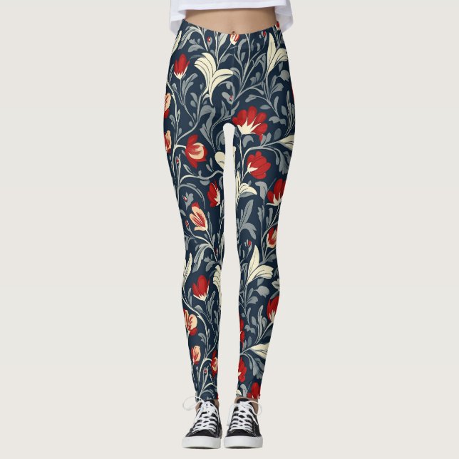 William Morris Blommönster Leggings (Framsida)