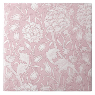 William Morris-Blommönstret i Rosa Ceramic Tile Kakelplatta