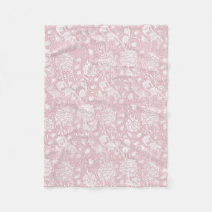 William Morris-Blommönstret i Rosa Fleecefilt