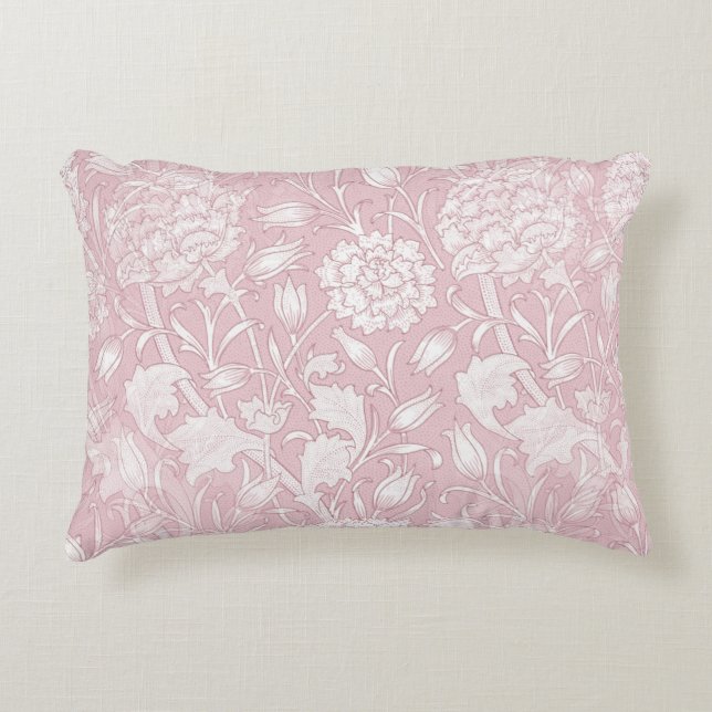 William Morris-Blommönstret i Rosa Prydnadskudde (Framsidan)