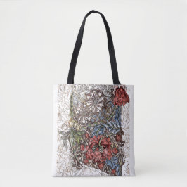 William morris blommor blommigt illustration red b tygkasse