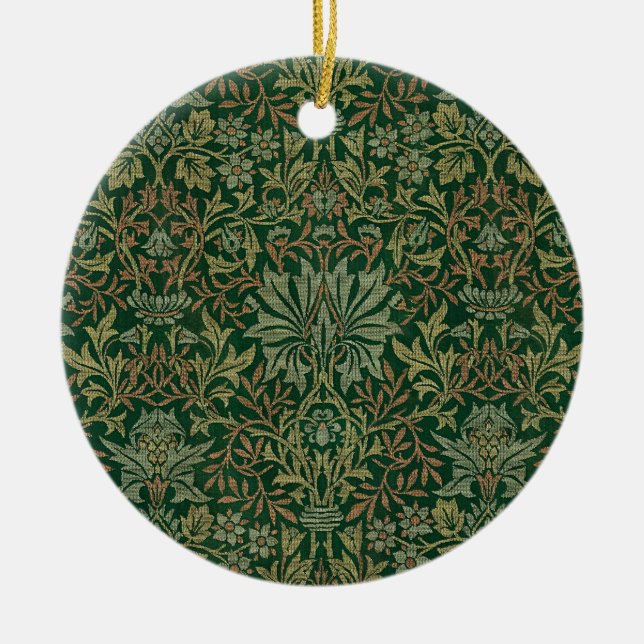 William Morris Blomsterträdgård-Grönt Julgransprydnad Keramik (Framsidan)