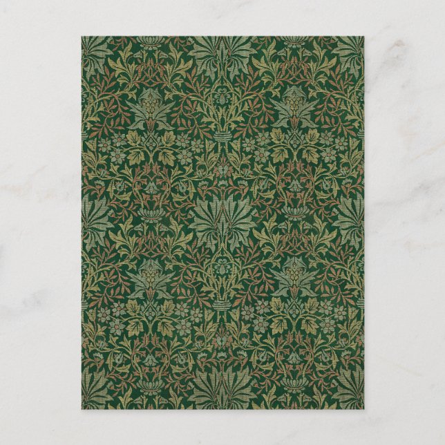 William Morris Blomsterträdgård-Grönt Vykort (Framsida)