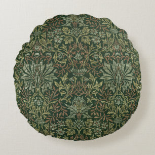 William Morris Blomsterträdgård Tapet Klassiker Rund Kudde