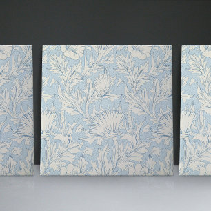 William Morris Blue Art nouveau Blommönster Kakelplatta