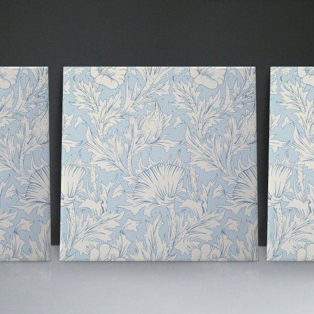 William Morris Blue Art nouveau Blommönster Kakelplatta (Skapare uppladdad)