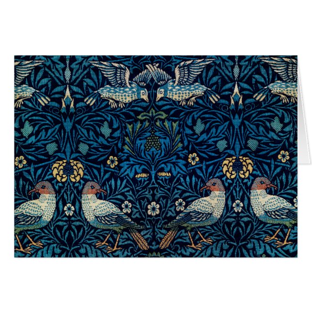 William Morris Blue Birds Tapestry Classic Hälsningskort (Framsidan Horizontal)
