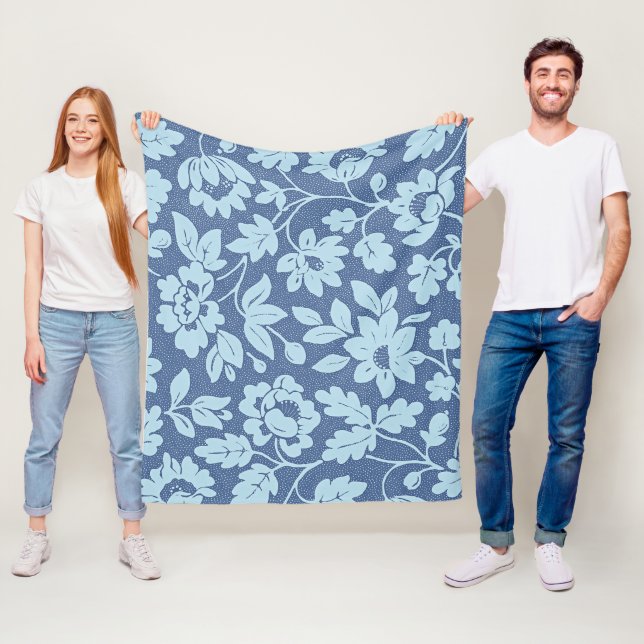 William Morris Blue Blommigt Design Fleecefilt (På plats)