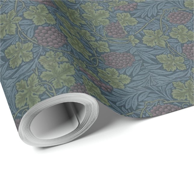 William Morris Blue Blommigt Vine Tapet Design Presentpapper (Rullad Hörn)