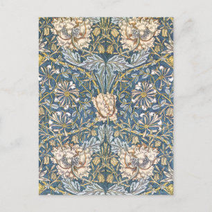 William Morris Blue Blommigt Vykort