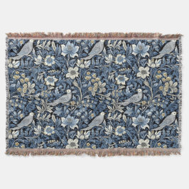 William Morris Blue Foliage Mönster Tapet Filt