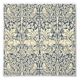 William Morris, Blue grått, mönster, art nouveau, Fototryck