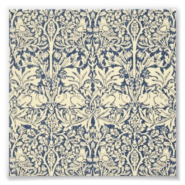 William Morris, Blue grått, mönster, art nouveau,  Fototryck (Framsidan)