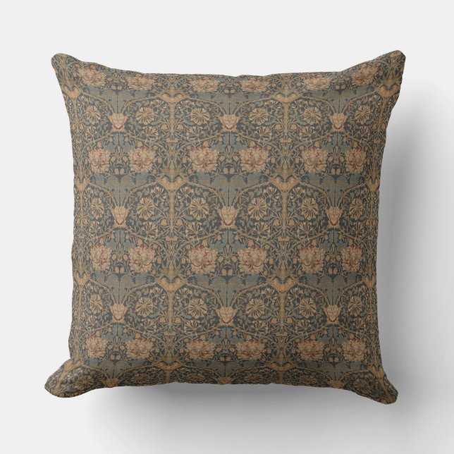 William Morris: Blue Honeysuckle Dekorativ kudde (Framsida)