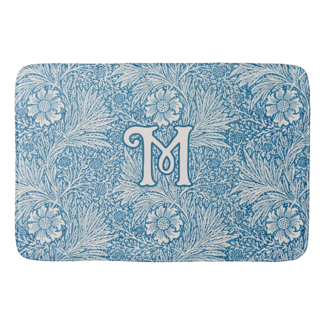 William Morris Blue Marigold Monogram Badrumsmatta (Framsidan)