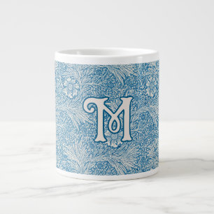 William Morris Blue Marigold Monogram Jumbo Mugg