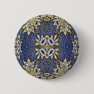 William Morris Blue och Guld Tulip Willow Design Knapp
