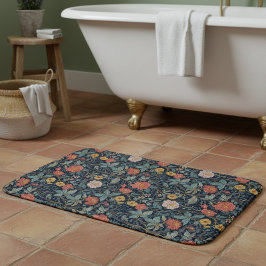 William Morris Blue Teal Arts & Crafts Floral Badrumsmatta