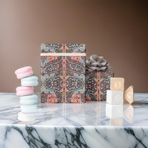 William *Morris Blue Thistle Rosa Motifs Presentpapper