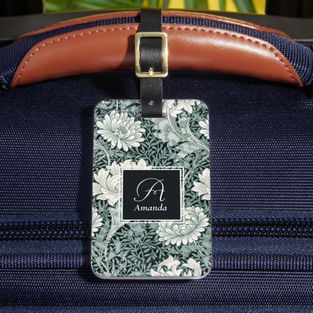 William Morris Botanical Anemone med Monogram Bagagebricka (Framsida Insitu 2)