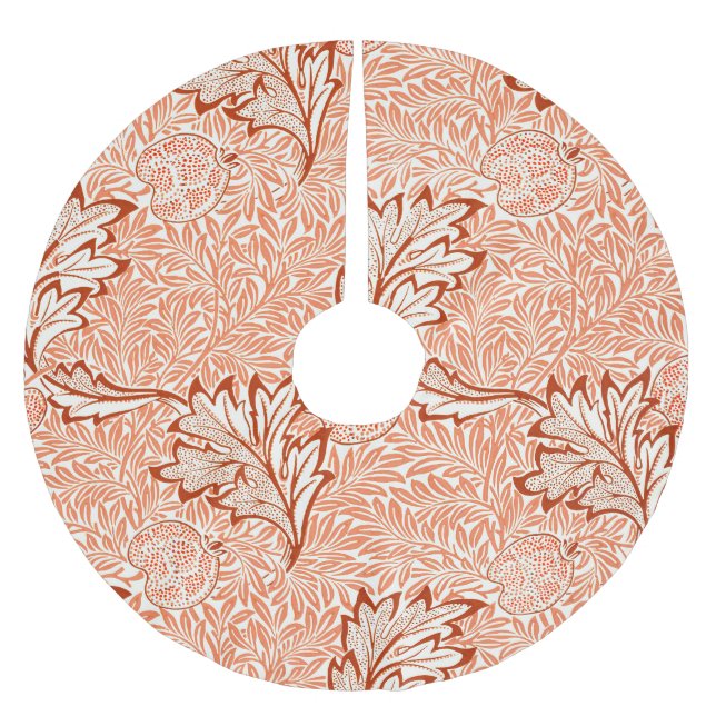 William Morris botaniska äppeldesign Julgransmatta Borstad Polyester (Framsidan)