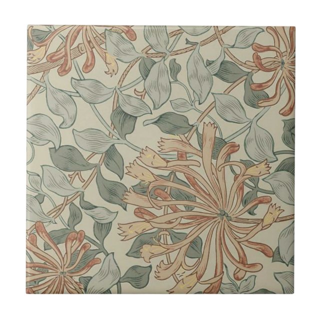 William * Morris Botantical Rosa Grönt | Kakelplatta (Framsidan)