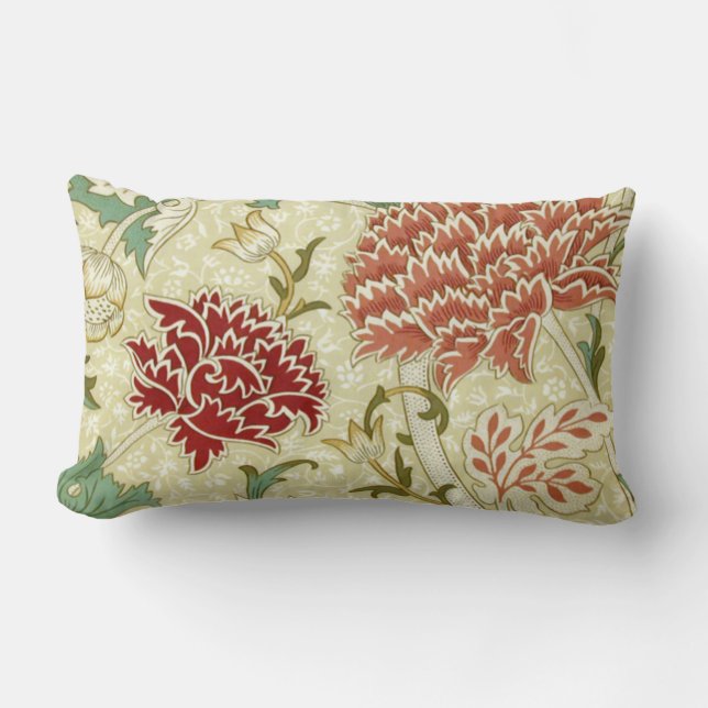 William Morris Bra Red Blommigt Tapet Lumbarkudde (Framsida)