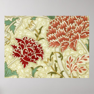 William Morris Bra Red Blommigt Tapet Poster