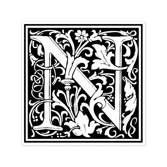 William Morris Brev N Victorian Blommigt Frimärke Självfärgande Stämpel (Design)