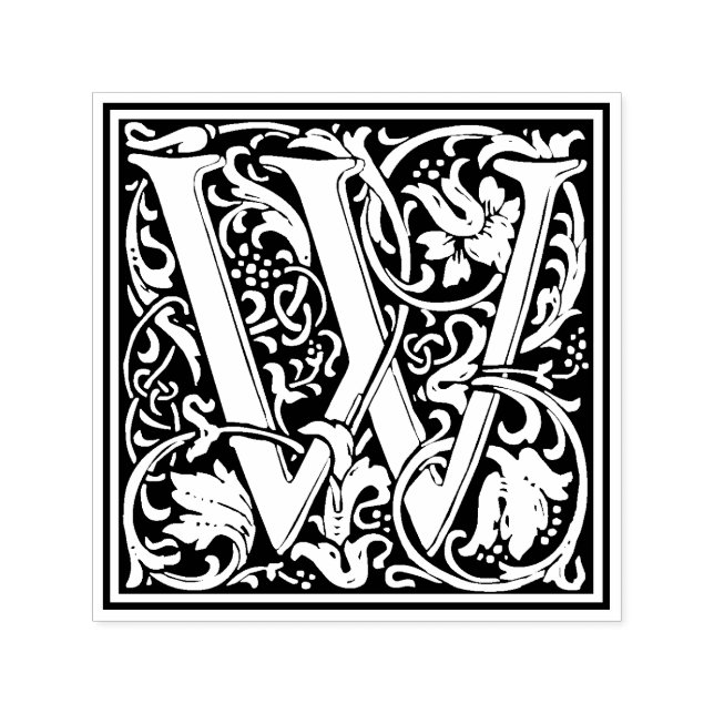 William Morris Brev W Victorian Blommigt Frimärke Självfärgande Stämpel (Design)