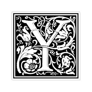 William Morris Brev Y Victorian Blommigt Frimärke Självfärgande Stämpel