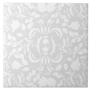 William Morris bright färg grått och white mönster Kakelplatta