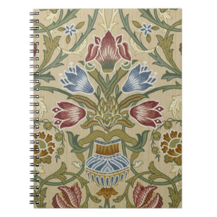 William Morris Brocade Blommigt Tapet Mönster Anteckningsbok Med Spiral
