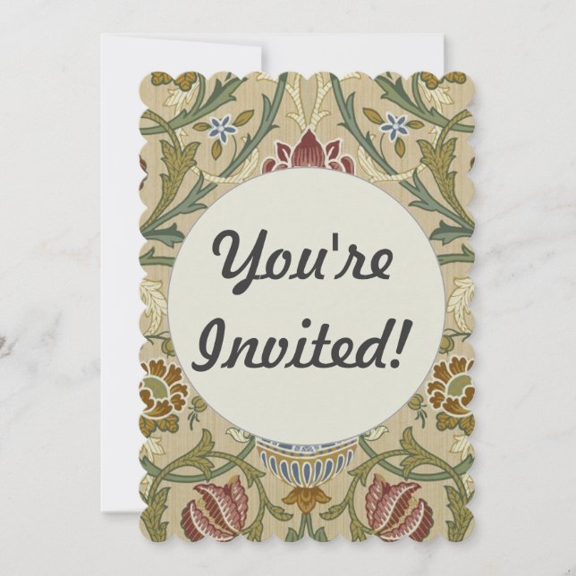 William Morris Brocade Blommigt Tapet Mönster Inbjudningar (Framsida)