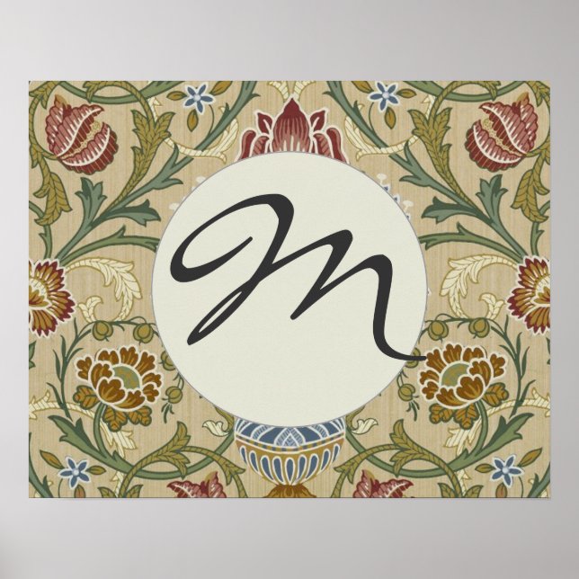 William Morris Brocade Blommigt Tapet Mönster Poster (Framsidan)