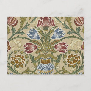 William Morris Brocade Blommigt Tapet Mönster Vykort