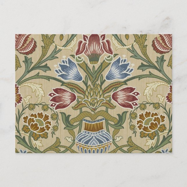 William Morris Brocade Blommigt Tapet Mönster Vykort (Framsida)