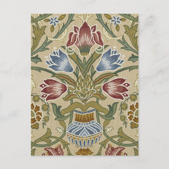 William Morris Brocade Blommigt Tapet Mönster Vykort (Framsida)