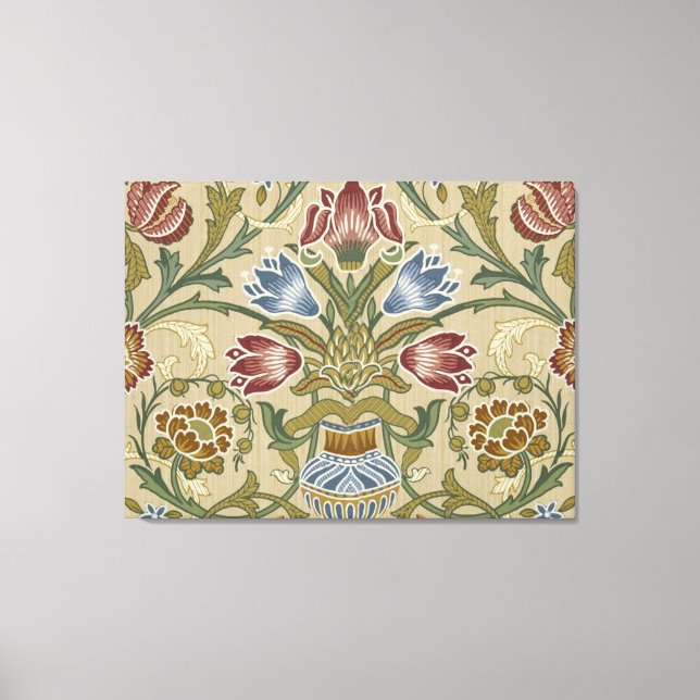 William Morris Brokad Blommönster Tapetmönster Canvastryck (Framsida)