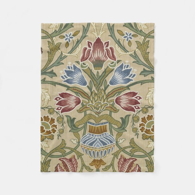 William Morris Brokad Blommönster Tapetmönster Fleecefilt (Framsidan)