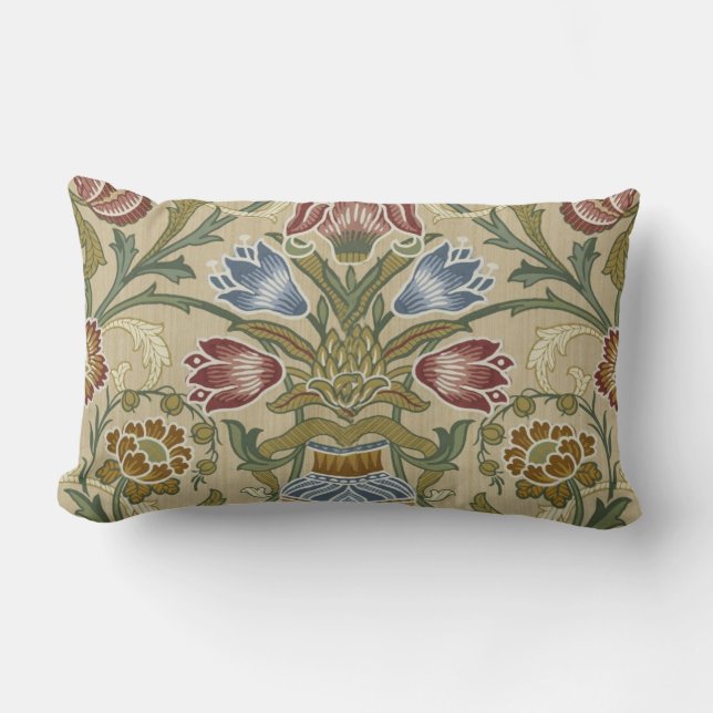 William Morris Brokad Blommönster Tapetmönster Lumbarkudde (Framsida)