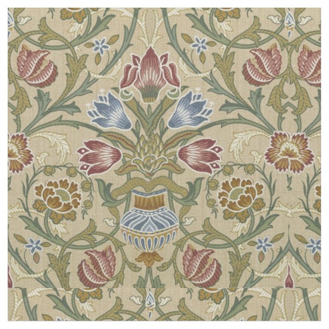 William Morris Brokad Blommönster Tapetmönster Tyg (Närbild)