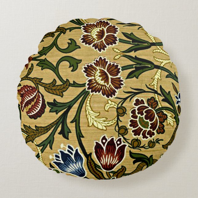 William Morris - Brokad Rund Kudde (Framsidan)