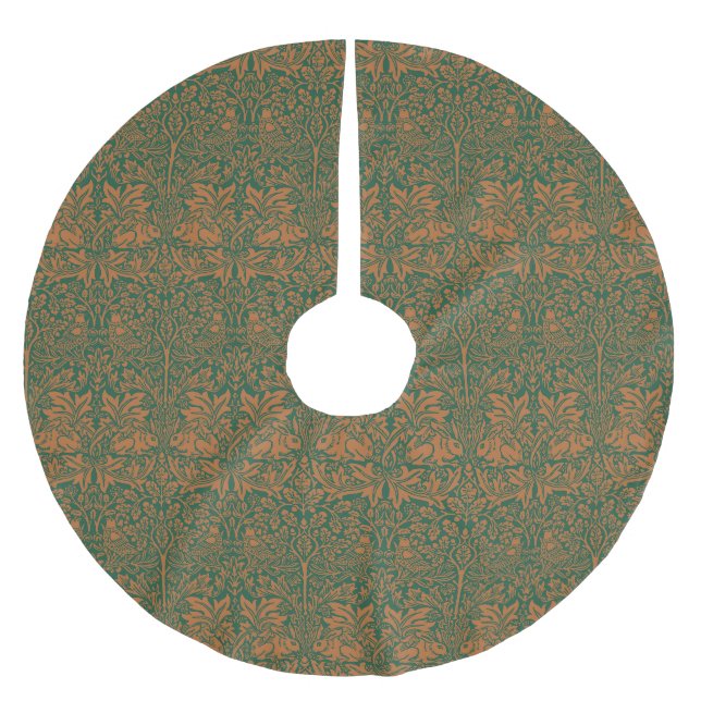 William Morris Bror Kanin Bärnsten Svart Mönster Julgransmatta Borstad Polyester (Framsidan)