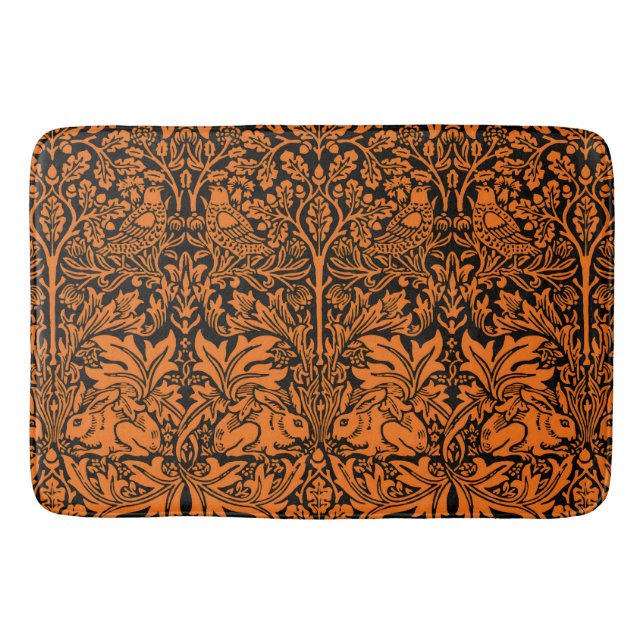 William Morris Bror Kanin Rost Svart Mönster Badrumsmatta (Framsidan)