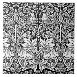 William Morris Brother Rabbit Black & White Kakelplatta
