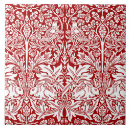 William Morris Brother Rabbit Red & White Kakelplatta